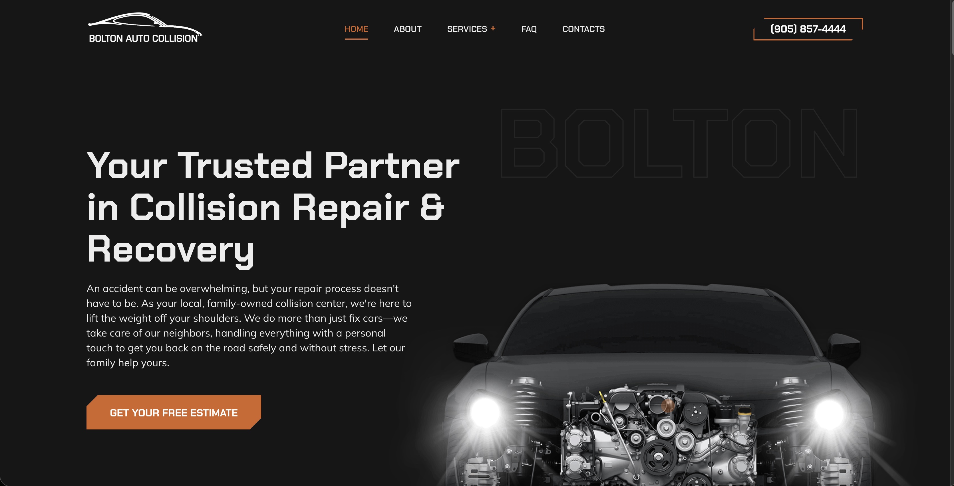 Bolton Auto Collisions website